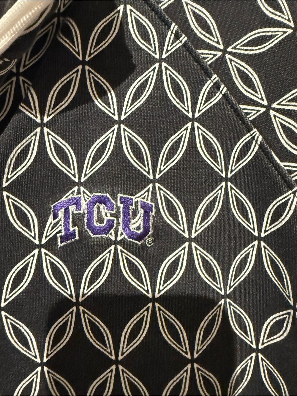 Peter Millar TCU Women’s Quarter Zip Performance Pullover Black White Size L - Picture 4 of 5
